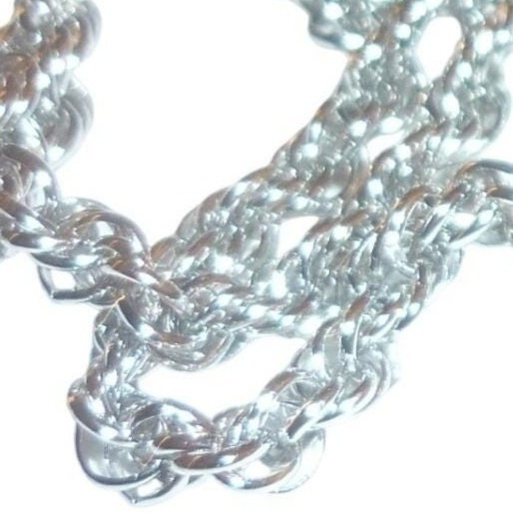 PPG Sterling Silver 925 Rope Chain Necklace 16Inch 8.21g Unisex Polished Finish‎